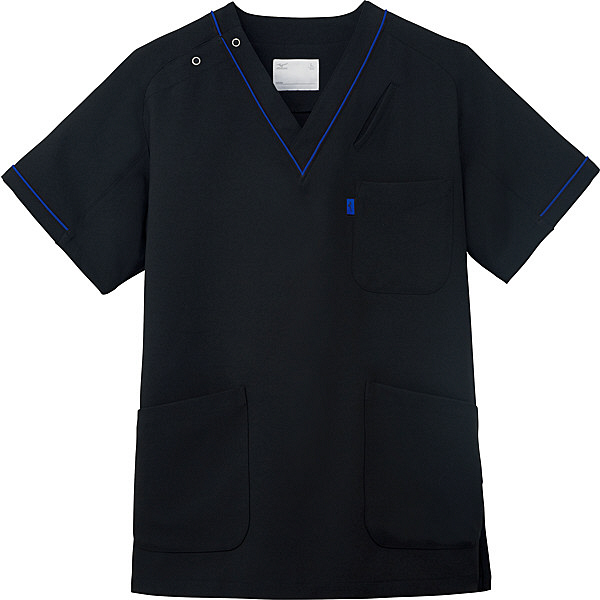 ミズノ ユナイト スクラブ（男女兼用） ブラックブルー 5L MZ0092 医療白衣 1枚（取寄品）