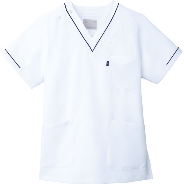 ミズノ ユナイト スクラブ（男女兼用） ホワイト S MZ-0092 医療白衣 1枚