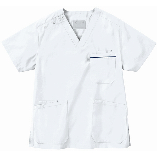 ミズノ ユナイト スクラブ（男女兼用） ホワイト SS MZ0018 医療白衣 1枚（取寄品）