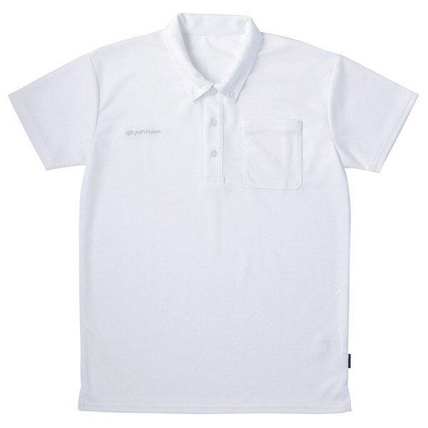 フットマーク×ファイテン　介護ウェア　ボタンダウンシャツ　ホワイト　S　（取寄品）