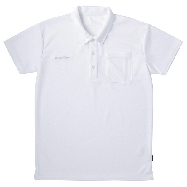 フットマーク×ファイテン　介護ウェア　ボタンダウンシャツ　ホワイト　LL　（取寄品）