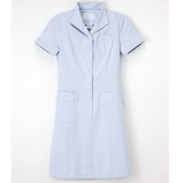 ナガイレーベン アツロウタヤマワンピース ナースワンピース 医療白衣 半袖 ブルー LL ATL-1097（取寄品）