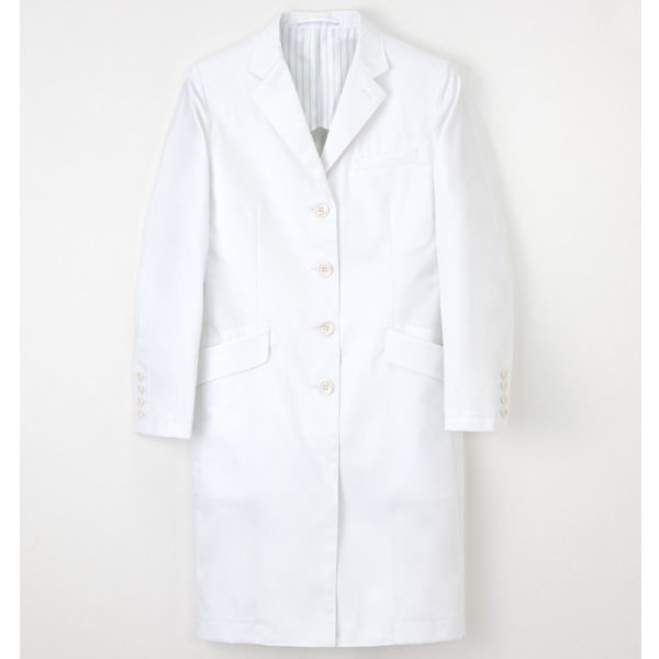 ナガイレーベン 女子シングル診察衣 （ドクターコート） 医療白衣 長袖 ホワイト S FD-4040（取寄品）