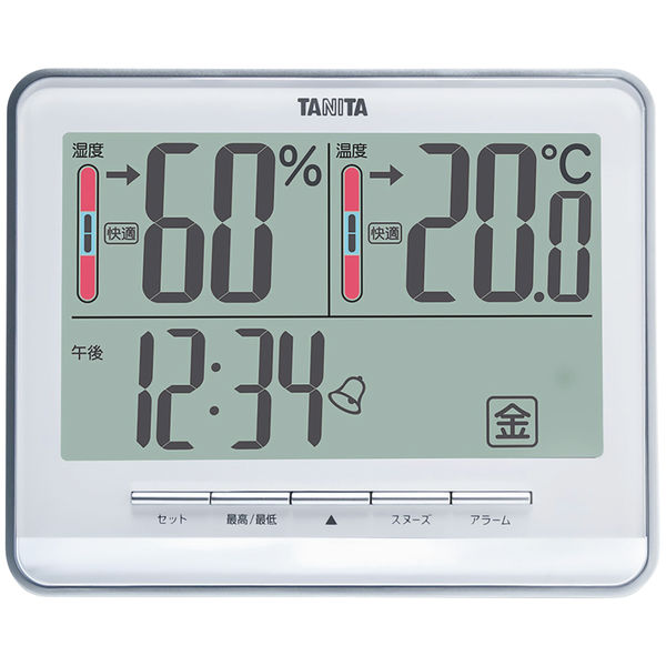 タニタ デジタル温湿度計 TT-538-WH 1セット（3個入） - アスクル