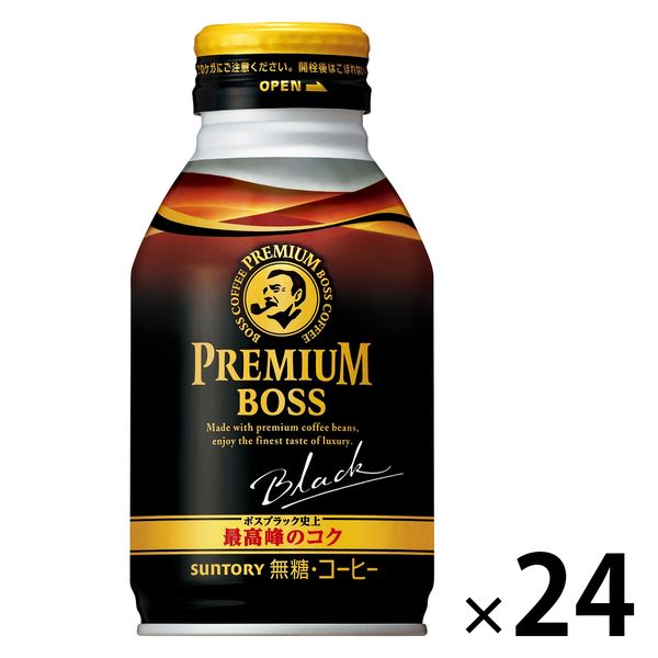 【缶コーヒー】サントリー プレミアムBOSS（ボス） ブラック無糖 ボトル缶 285g 1箱（24缶入）
