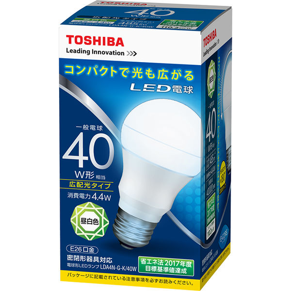 【アウトレット】東芝ライテック LED電球（一般電球形広配光タイプ） LDA4N-G-K/40W
