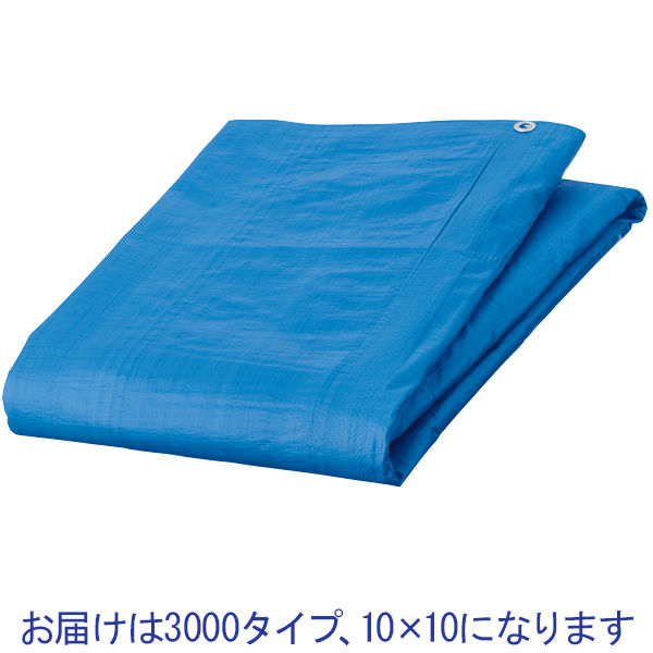 【ブルーシート】 アスクル 「現場のチカラ」 ブルーシート 3000タイプ厚手 10.0×10.0m 1枚  オリジナル
