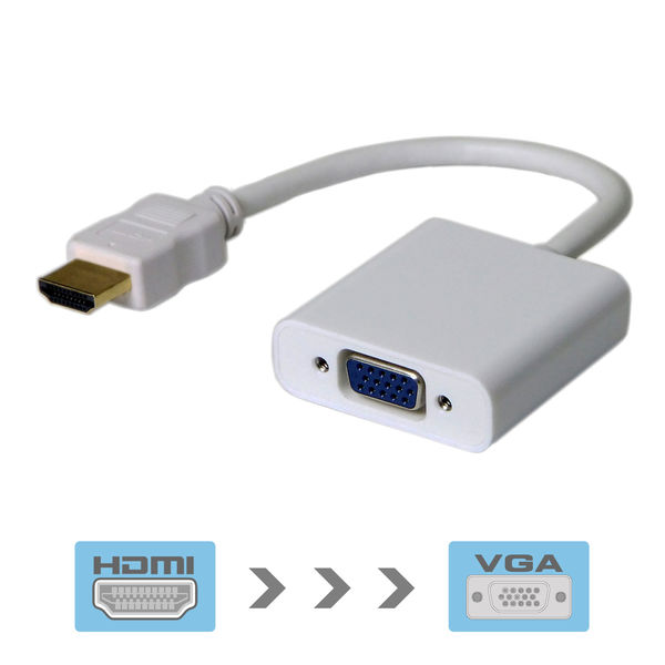 HDMI to VGA 変換 アダプタ DSub 15ピン RGB 変換 コネクタ 電源不要 ケーブル プラグ 音声無し