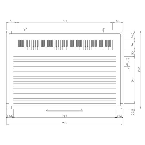 日学　樹脂枠ホワイトボード　900×600　五線譜表　RC-13-043　（直送品）