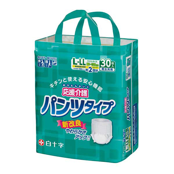 白十字　応援介護パンツタイプＬーＬＬサイズ男女共用３０枚入　35730　個