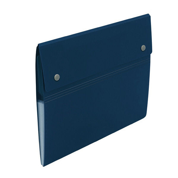 プラス　アコーディオンホルダ・6仕切り　FL-115CH　BL　（直送品）