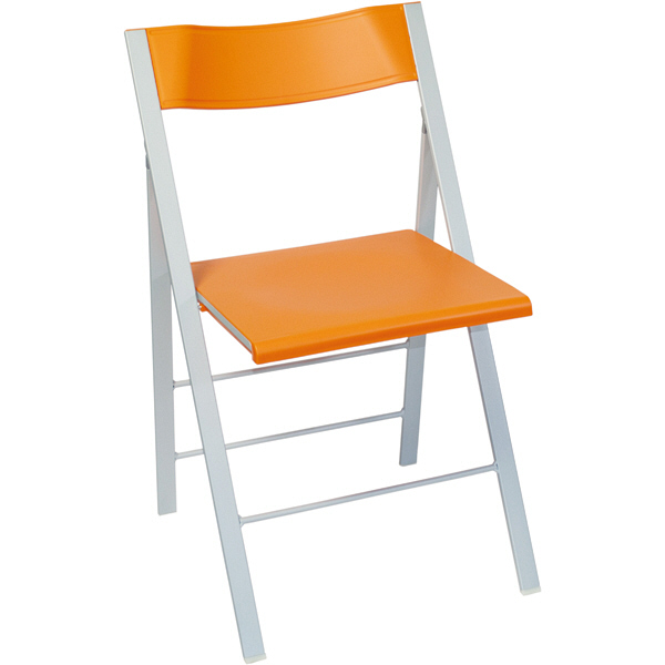 arrmet（アーメット）　折りたたみ椅子　Pocket（ポケットチェア)　フレーム：シルバー×背座：オレンジ　2脚セット　（取寄品）