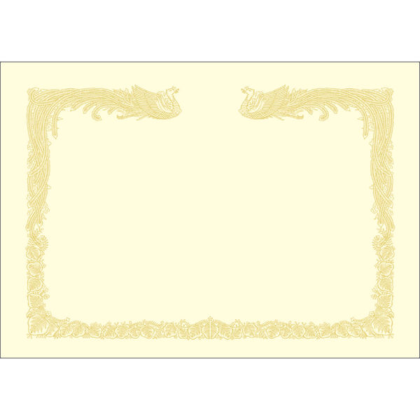ササガワ タカ印 OA賞状用紙 雲なし A4横型タテ書き用 クリーム 10-1467 1箱（100枚入）（取寄品）