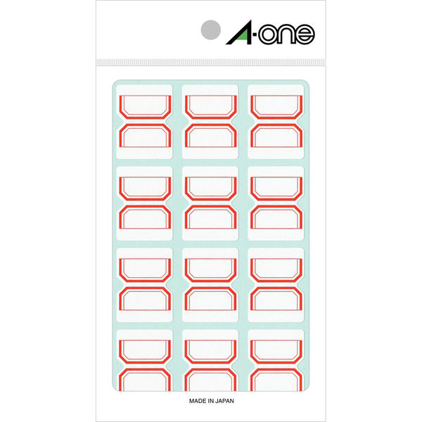エーワン インデックスラベル 中 整理・表示用 手書き用 上質紙 赤枠付き 1片（24×32mm） 1袋（15シート 180片入） 04005