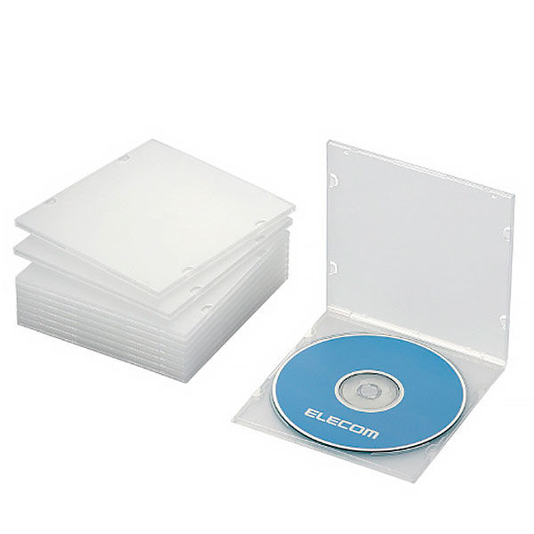 エレコム CD/DVDスリムPPケース 1枚収納 クリア CCD-JPCS10CR 1パック