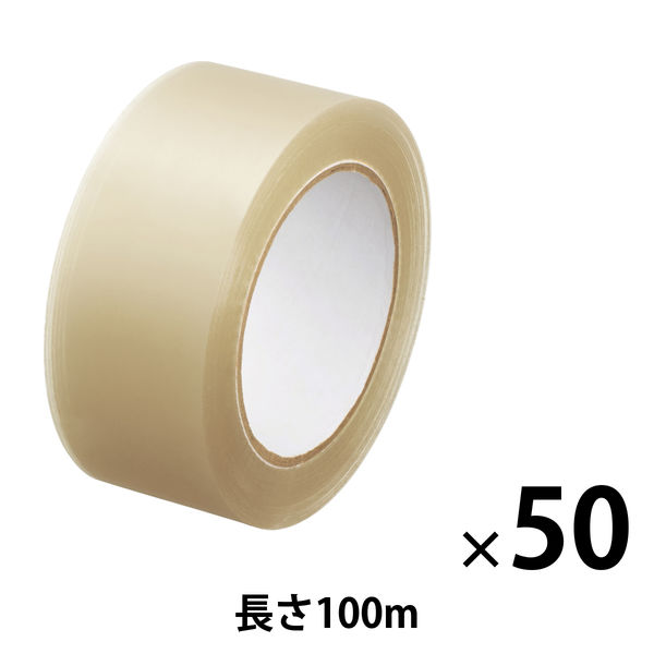 現場のチカラ 音の静かなOPPテープ 0.05mm厚 幅48mm×長さ100m 透明 アスクル 1箱（50巻入）  オリジナル