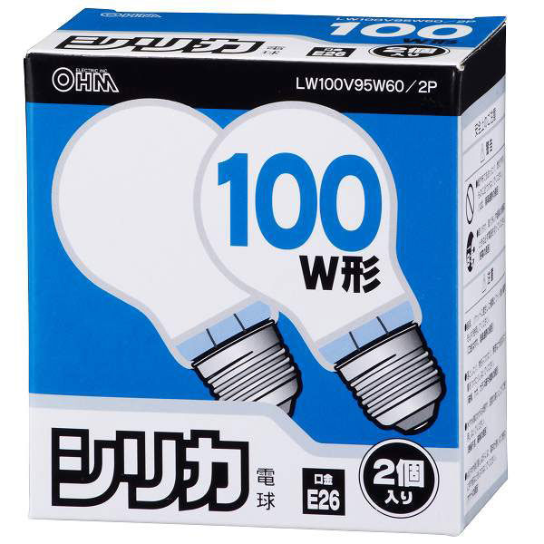 オーム電機 白熱電球100W LW100V95W60/2P 1箱（24個入） - アスクル