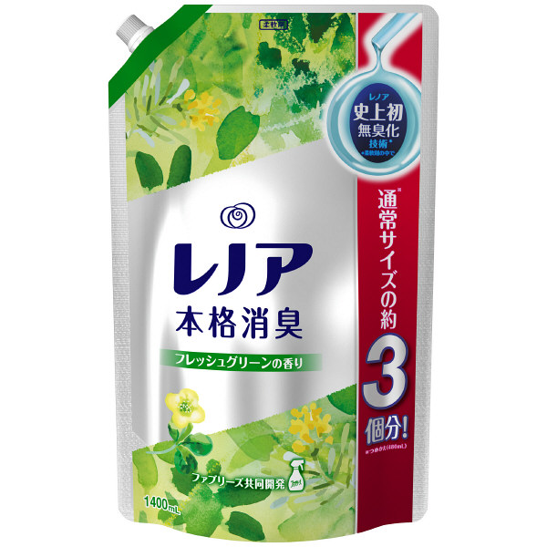 【アウトレット】P＆G　レノア本格消臭　柔軟剤フレッシュグリーン超特大1.4L　666664　1箱（6個入）