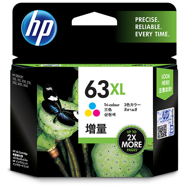 HP（ヒューレット・パッカード） 純正インク HP63 カラー（増量） F6U63AA 1個