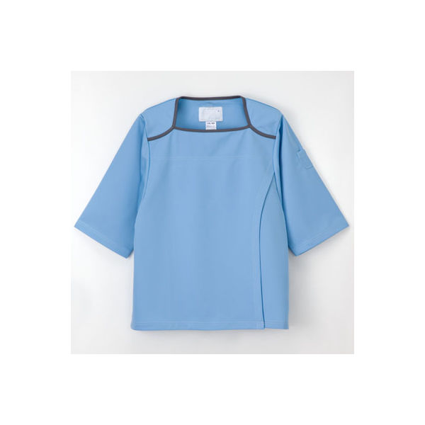 ナガイレーベン 検診衣上衣 男女兼用 ブルー S FK-1466（取寄品）
