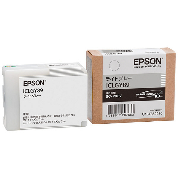 エプソン（EPSON） 純正インク ICLGY89 ライトグレー 1個 - アスクル