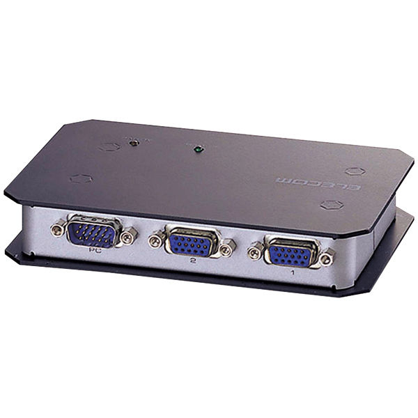 ディスプレイ分配器 2台切替 D-Sub15ピン（VGA） 映像周波数帯域300Mhz対応 VSP-A2 エレコム 1台