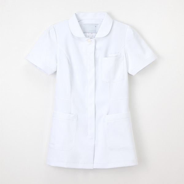 ナガイレーベン 女子上衣 ナースジャケット 医療白衣 半袖 ホワイト S FT-4412（取寄品）