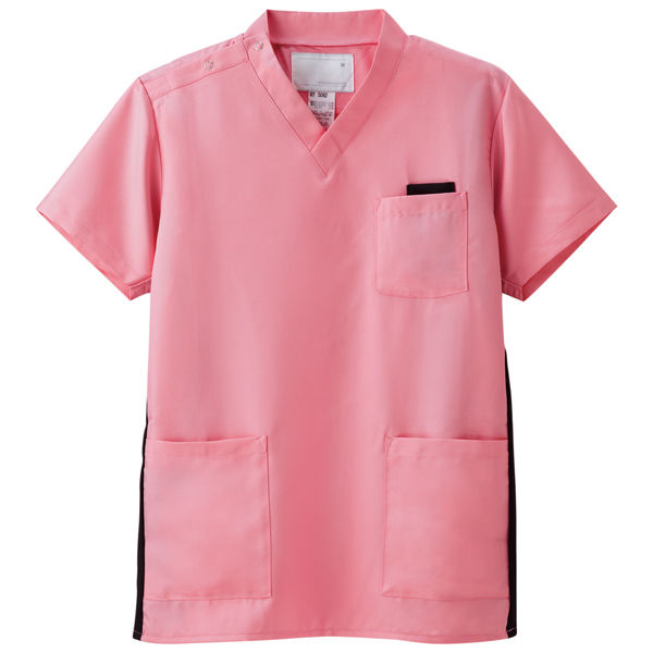 ナガイレーベン スクラブ（男女兼用） 医療白衣 半袖 ピンク S RT-5062（取寄品）