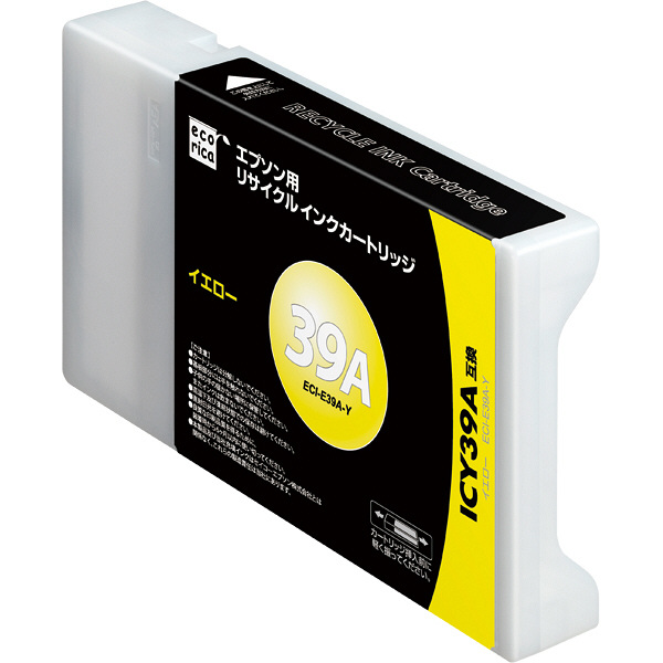 エプソン（EPSON）用 リサイクルインク ECI-E39A-Y イエロー （ICY39A） 1個（取寄品）