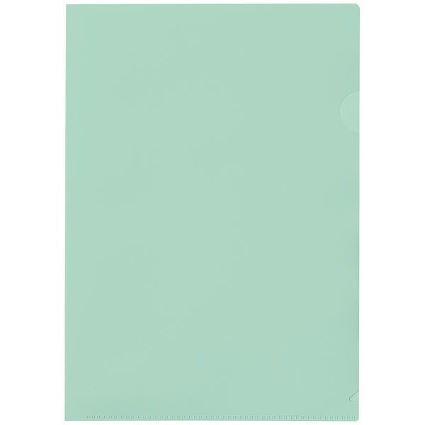 アスクル　カラークリアーホルダー　A4　10枚　不透明タイプ　グリーン　緑　ファイル