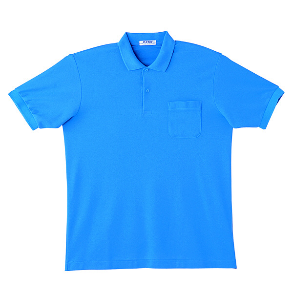自重堂 半袖ポロシャツ 男女兼用 ブルー LL 17（取寄品）