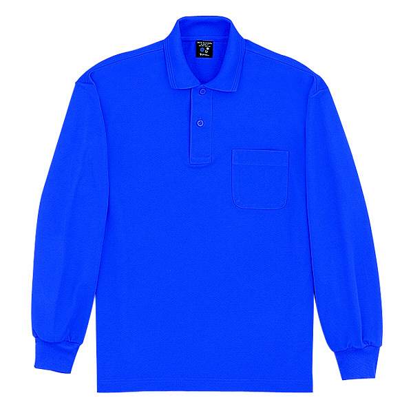 自重堂 長袖ポロシャツ 男女兼用 ロイヤルブルー SS 47604（取寄品）