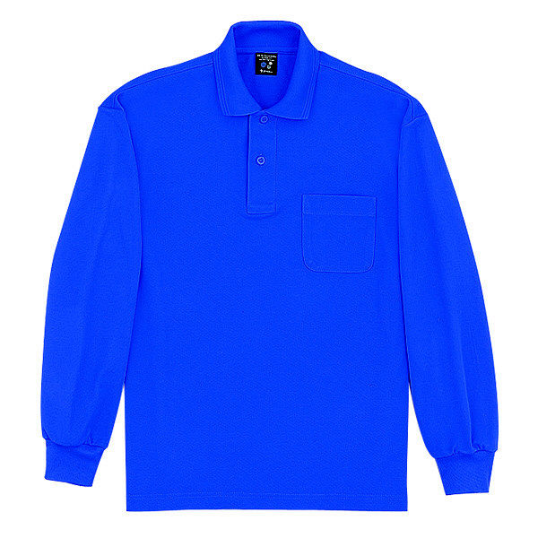 【メーカーカタログ】自重堂　長袖ポロシャツ　ロイヤルブルー　5L　47604　1枚　　（取寄品）