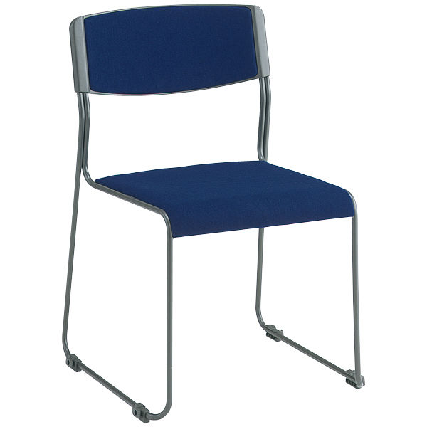 通販店送料無料 新品 ファブリック ミーティングチェア スタッキングチェア パイプ椅子 会議椅子 4脚セット グレー パイプイス