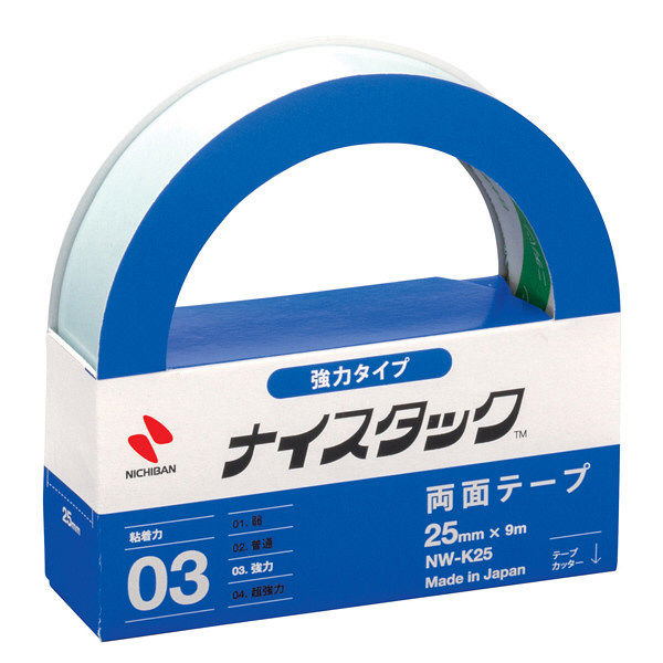 ニチバン 両面テープ ナイスタック 強力タイプ 幅25mm×9m NW-K25 1セット（3巻：1巻×3）