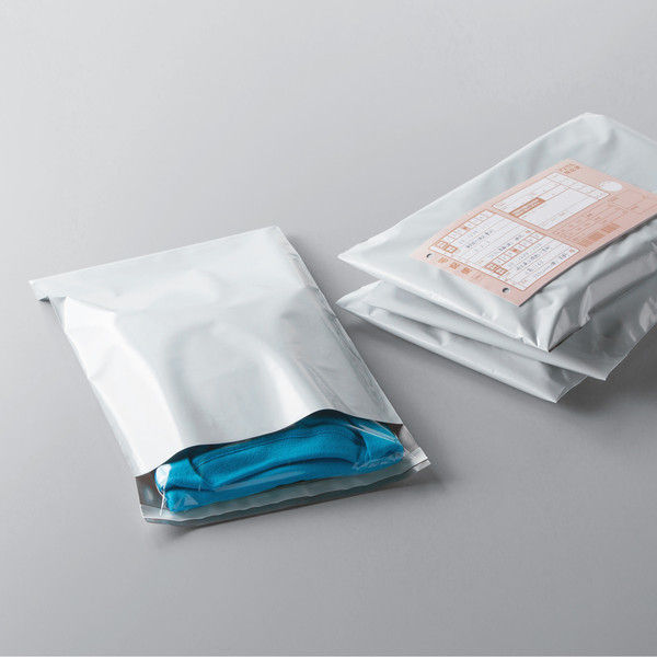 今村紙工 宅配袋（ポリエチレン製） 白 長3封筒サイズ 封かんシール付 1セット（200枚：100枚×2）