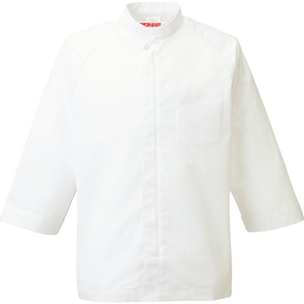 KAZEN（カゼン） シャツコート七分袖 ホワイト L APK205-C/10 1着（直送品）