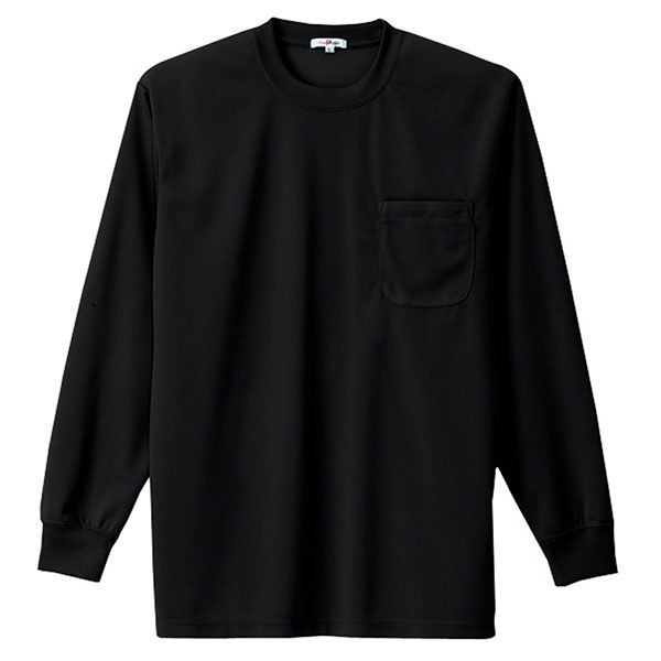 AITOZ（アイトス） ユニセックス 大きいサイズ 長袖Tシャツ（ポケット付） ブラック 4L AZ-10575 1着（直送品）