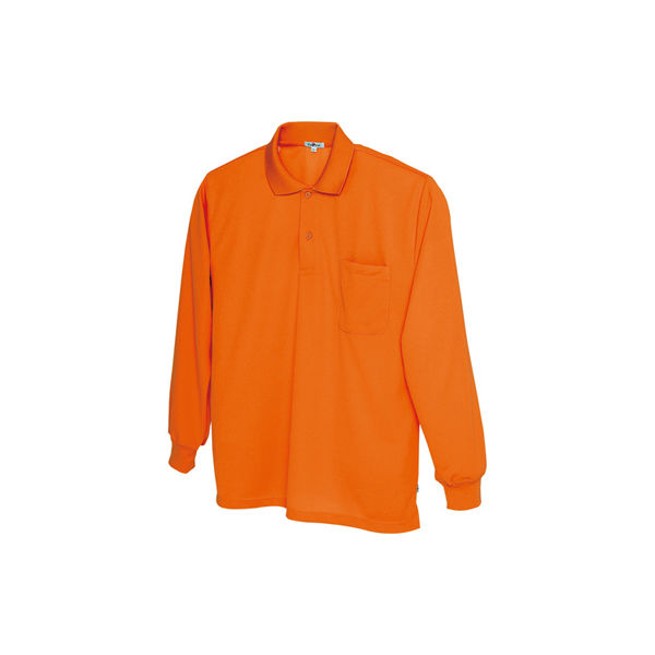 AITOZ（アイトス） ユニセックス 大きいサイズ 吸汗速乾（クールコンフォート） 長袖ポロシャツ オレンジ 6L AZ-10578（直送品）
