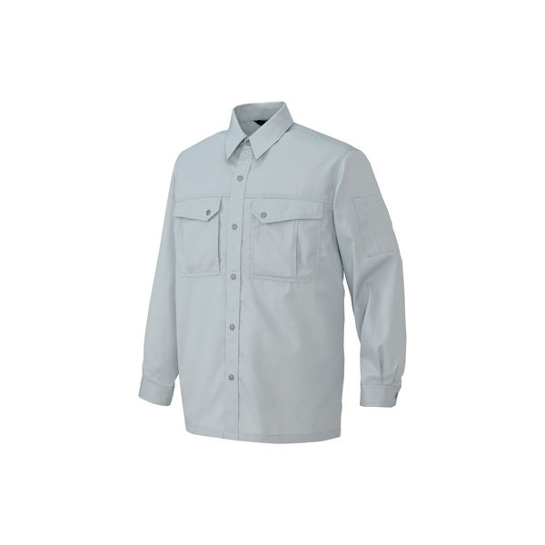 AITOZ(アイトス) 事務服 メンズ 大きいサイズ 薄地長袖シャツ シルバーグレー 3L AZ-5665 1着（直送品）