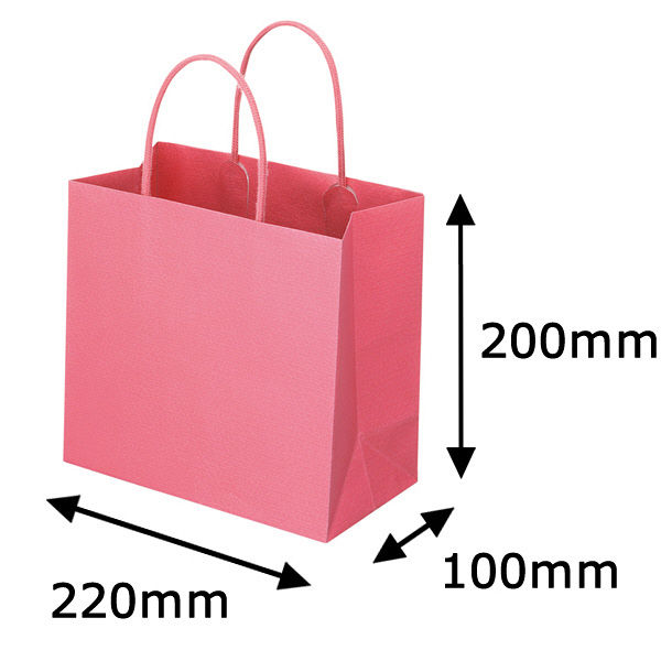 レザートーン手提袋　丸紐　ローズ　M　1袋（10枚入）　スーパーバッグ  オリジナル