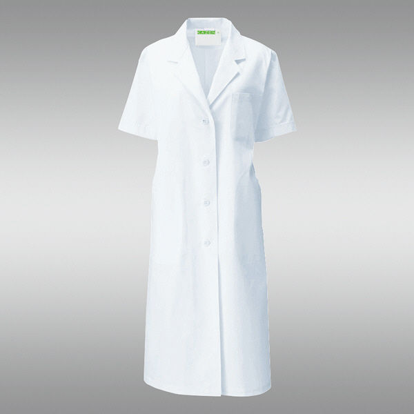 KAZEN レディス診察衣S型半袖 ホワイト シングル 3L 122-30（直送品）