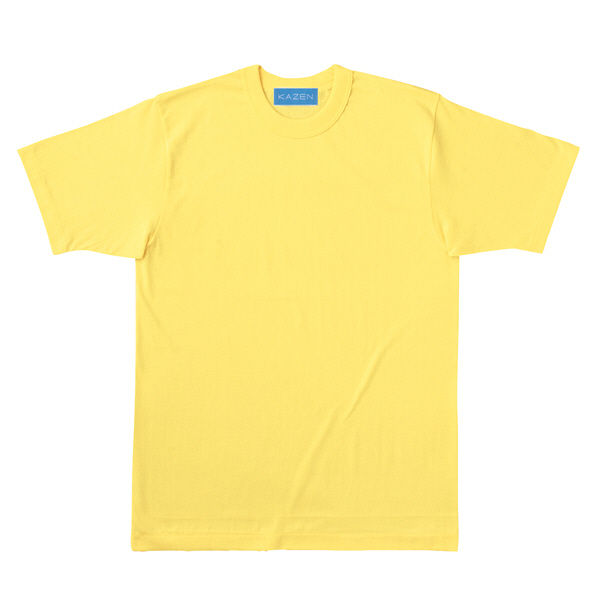 KAZEN Tシャツ 男女兼用 半袖 カナリア L 233-16（直送品）