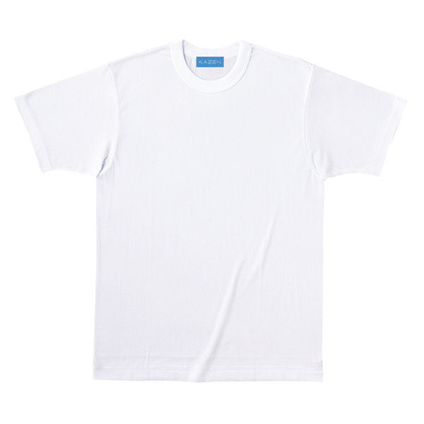 KAZEN Tシャツ 男女兼用 半袖 ホワイト L 233-20（直送品）