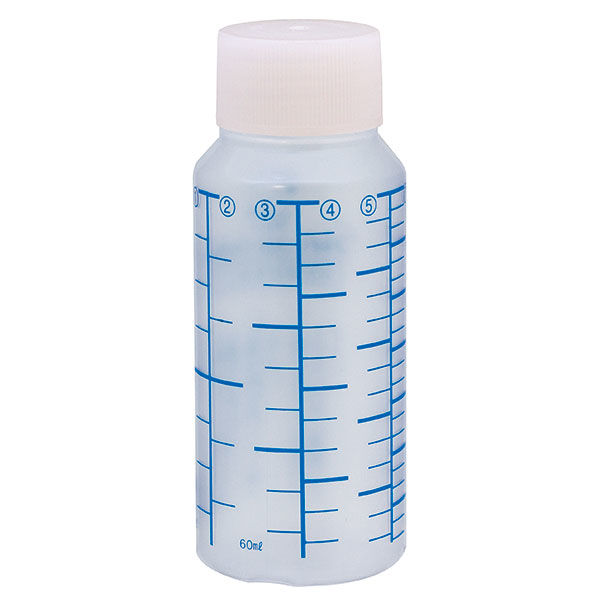 金鵄製作所 NK投薬瓶（60mL）ベーシックキャップ（ホワイト） 1袋（100本入）