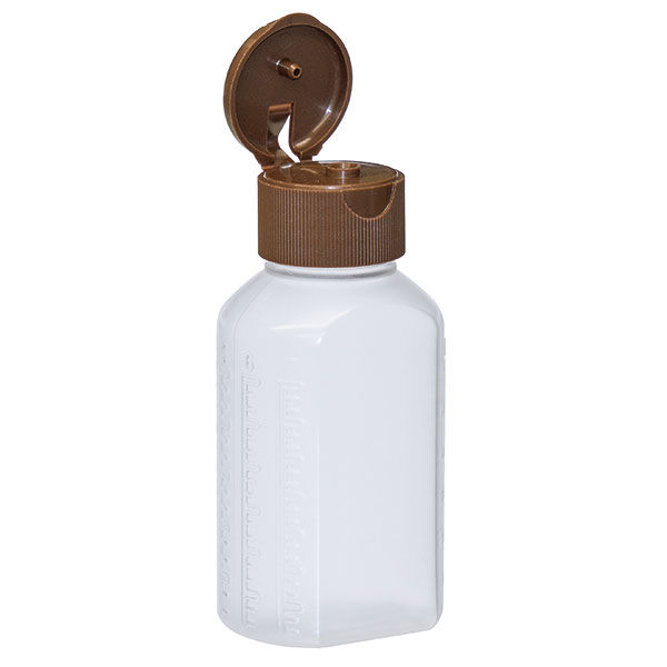 金鵄製作所 マーカー瓶（60mL）ワンタッチキャップ（ブラウン） 1袋（100本入）