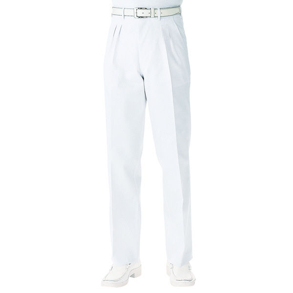 KAZEN メンズスラックス 医療白衣 ホワイト W100cm 436-80（直送品）