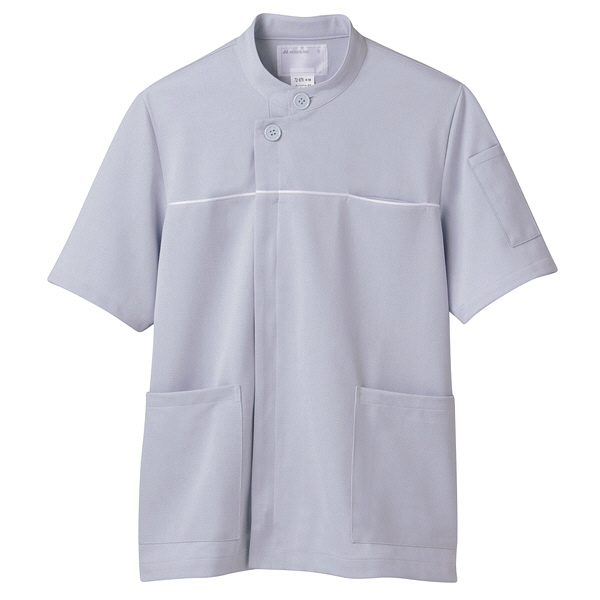 住商モンブラン ジャケット（メンズ・半袖） 医務衣 医療白衣 グレー/白 L 72-878（直送品）