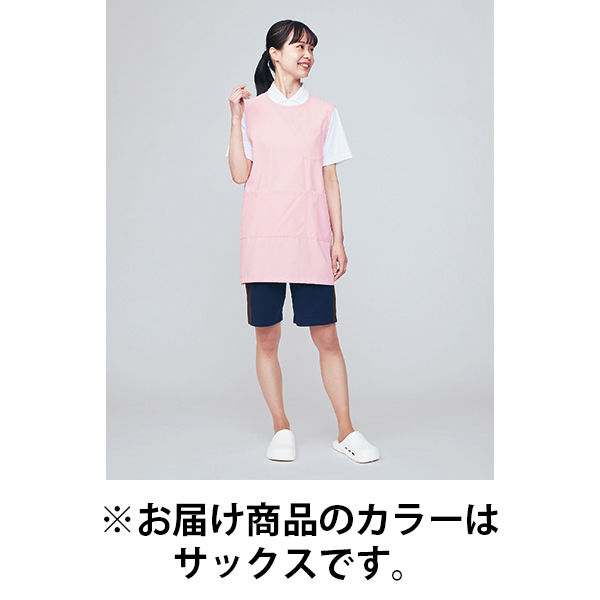 住商モンブラン 予防衣（レディス・ノースリーブ） サックスブルー（水色） フリーサイズ 74-225（直送品）