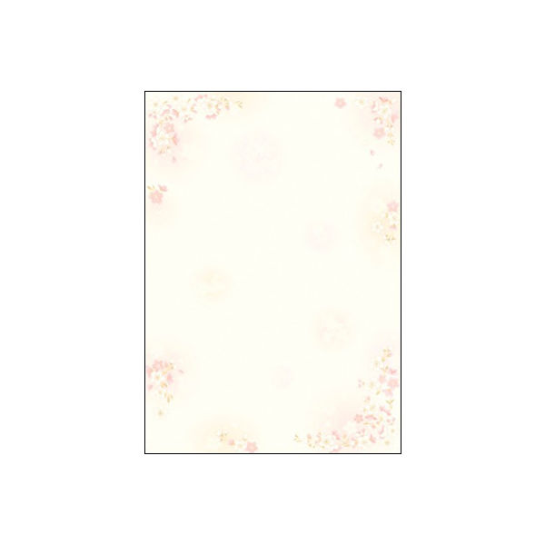 ササガワ 和柄OA用紙 和ごころ 枝桜 4-1020 1袋（10枚袋入×5冊）（取寄品）